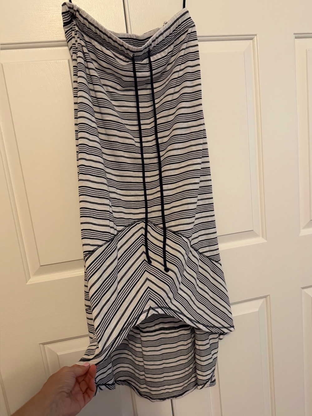 Michael Stars Boho Blue and White Striped High-Low Maxi Skirt Size Large